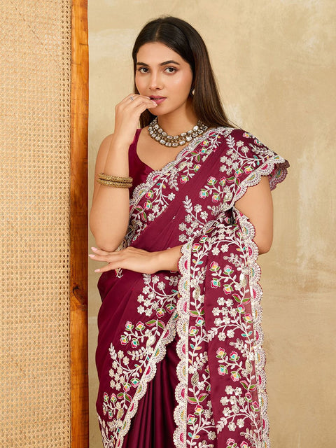 New Beautiful Maharani   Party Wear Soft Rangoli  Silk Saree