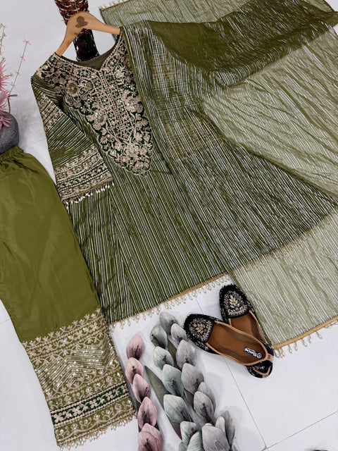 NEW DESIGNER EID SPECIAL HEAVY EMBROIDERY SEQUENCE FANCY PATCH WORK WITH PLAZZO SET