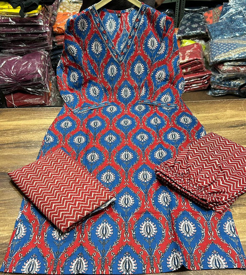 New Pure fine Cotton fabric hand  Work Kurti with Pant with cotton Kurti  Pant