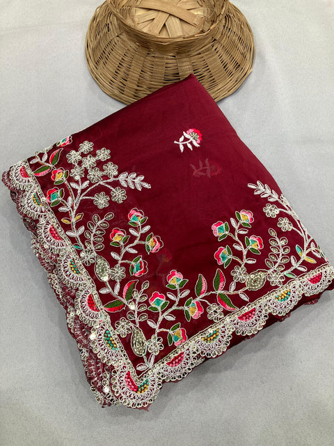 New Beautiful Maharani   Party Wear Soft Rangoli  Silk Saree
