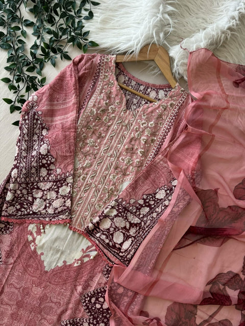 New Premium pure cotton with heavy patch work Pakistani Concept Dress