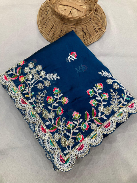 New Beautiful Maharani   Party Wear Soft Rangoli  Silk Saree