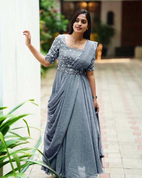 NEWLY LAUNCHED GOWN WITH ATTACHED DUPATTA & BELT