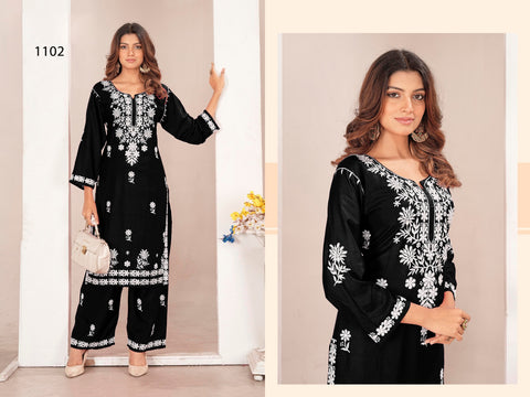 New Premium Jodhpuri Riyon With Lakhnavi Embroidery Work top pant and duppta