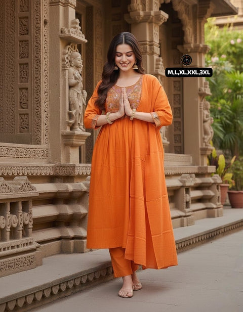 New kurta set with Cotton Pant & Malmal Dupatta with tier pattern