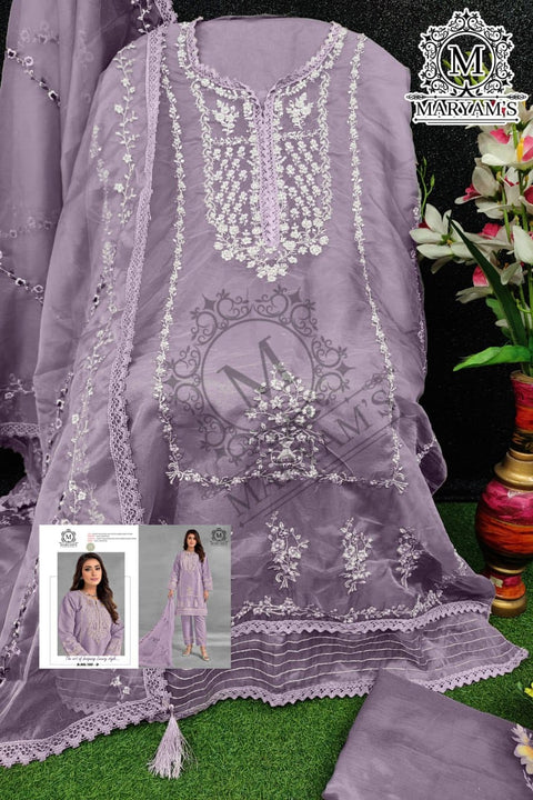 New Heavy Organza With Embroidery Sequence Work And Moti Work Suit