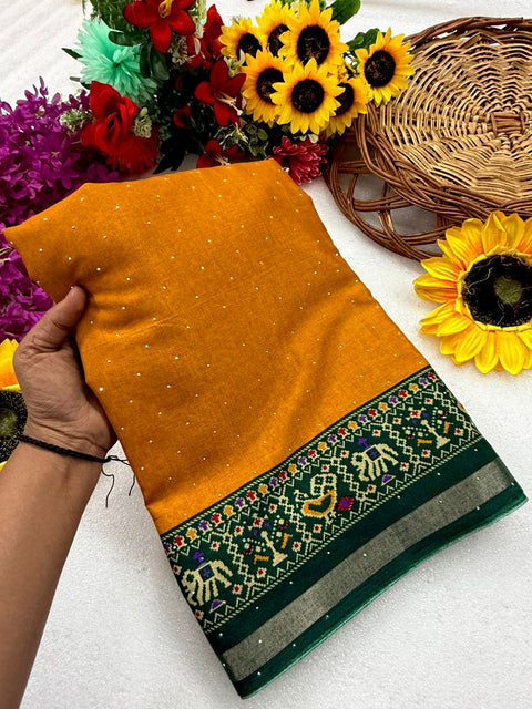 New Premium leriya with patola nd bandhani Original ekkat saree