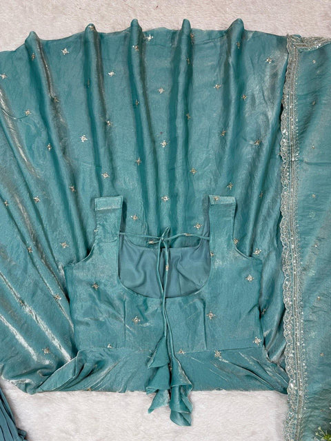 New Premium Micro thread  with sequence Fandy Silk Dress