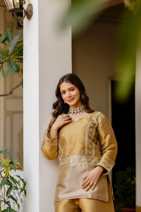 New BANARASI VISCOUS FABRICEXCLUSIVE STUNNING CO-ORD SET