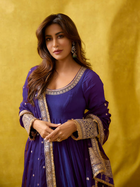 NEWLY LAUNCHED DESIGNER ANARKALI GOWN WITH ELEGANT DUPATTA