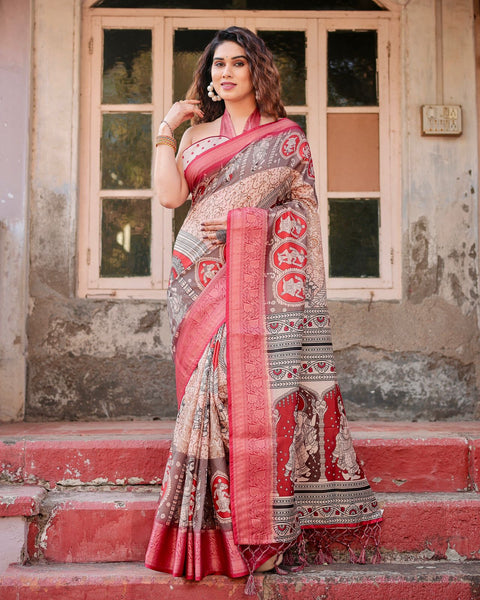 New Exquisite Digital Print Embrace the Royalty of Banaras Saree