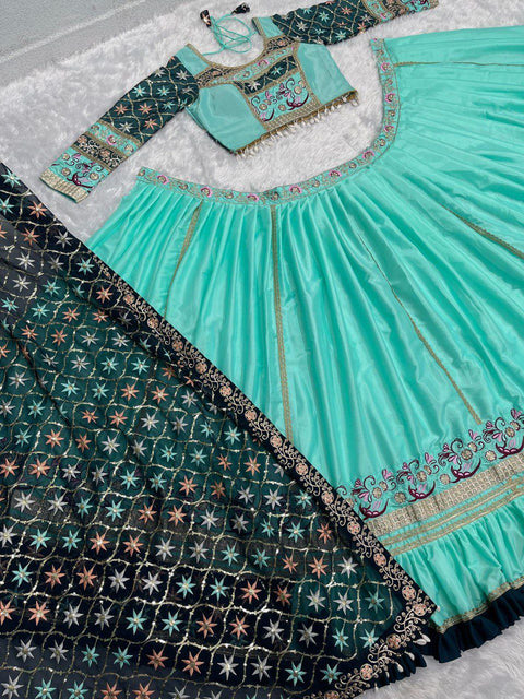 New NAVRATRI SPECIALHEAVY EMBROIDERED SEQUENCE WORK lehenga