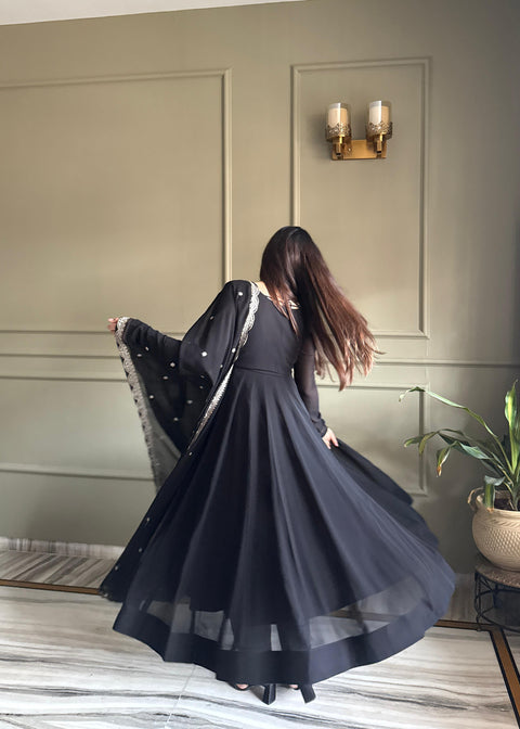 New Premium HEAVY PURE FOX GEORGETTE FABRIC Gown