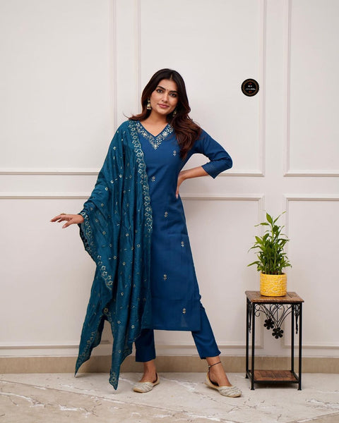 New Arrival Exclusive Fastival Collection Viscose Chanderi Gorgeous Dupatta With Embroidery work kurti