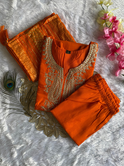 New Designers Kurti Pent Dupatta Set