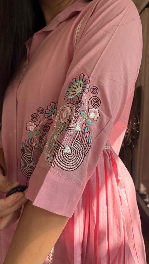 New BEAUTIFUL  embroidery thread mirror work COTTON CORD SET