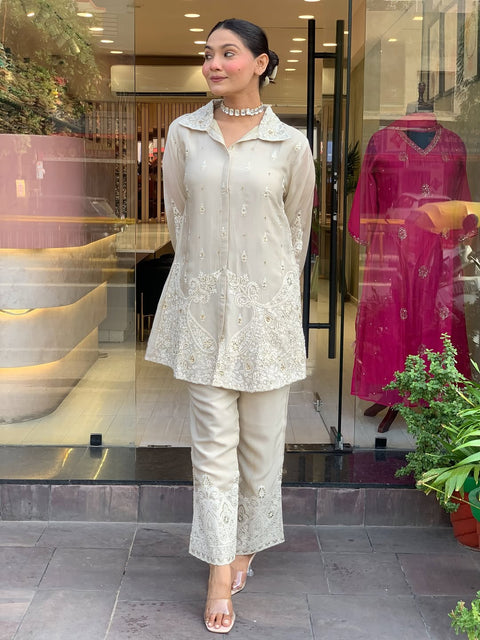 New Premium Party Wear Look Pure Chanderi Silk & CORD SET Set