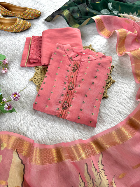 New Designers Kurti Pent Dupatta 3 pic Set