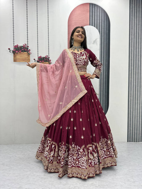 New Heavy Embroidery Thread & Sequence Work  Lehenga Choli
