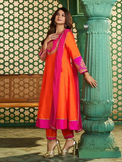 New Premium Chanderi Cotton with inner Kurti with Duppata