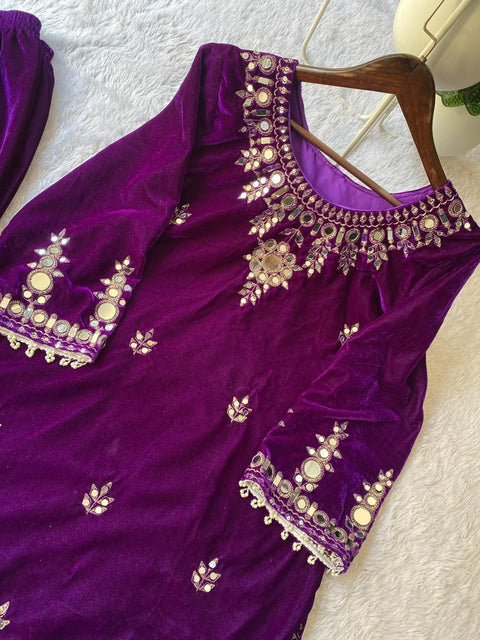 New EMBROIDERY AND REAL MIRROR WORK DESIGNER WEAR CO-ORD SET