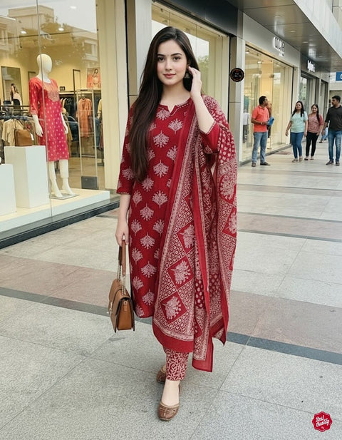 New Arrival Exclusive Fastival Cotton kurti set