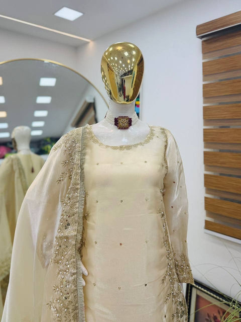 New Designer Party Top Pallazo & Dupatta Set