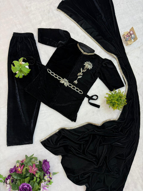 NEW SUPERHIT TRENDING 3 PCS INDO-WESTERN SAREE
