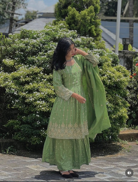 New Cinon SilkLook DesignReddy To WearKediya&Sarara&dupatta