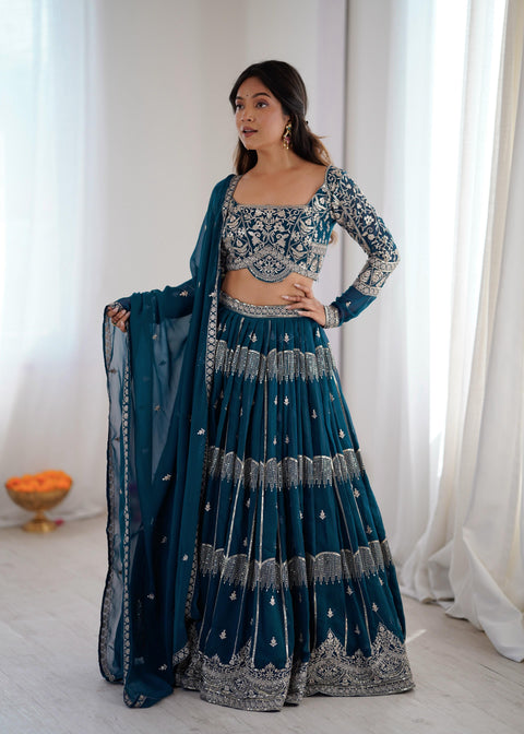 New LaunchBeautiful Thread Embroidery with SequinReal ModelingLEHENGA