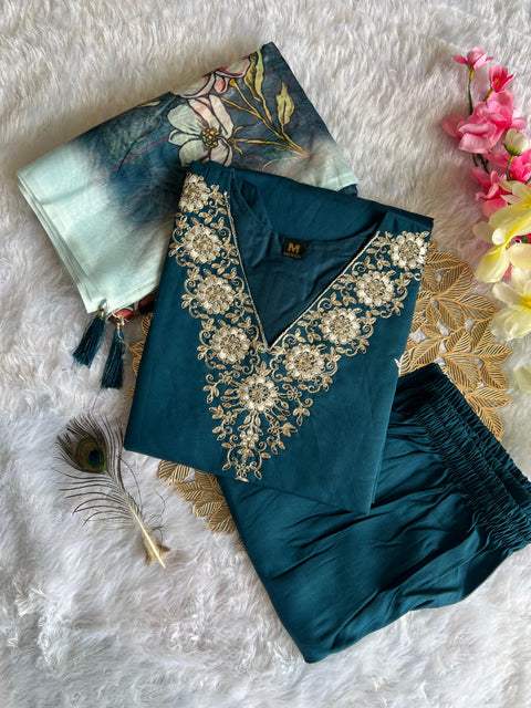 New Designers Kurti Pent Dupatta Set