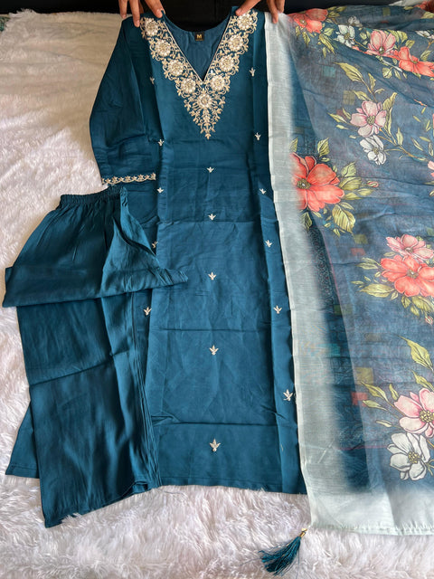 New Designers Kurti Pent Dupatta Set
