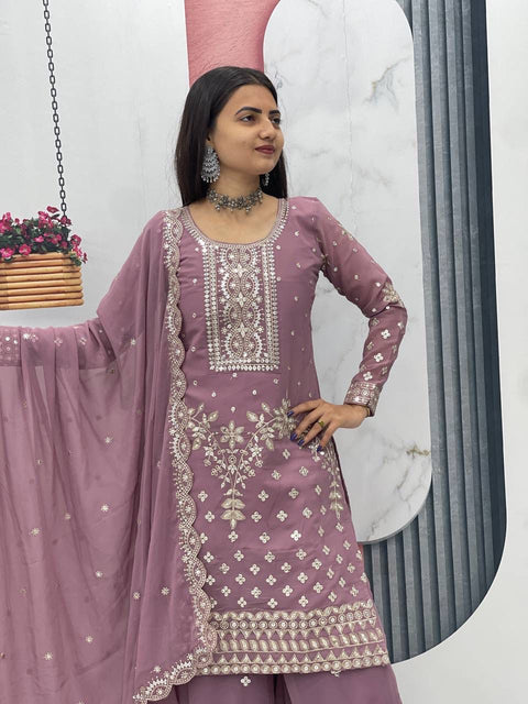 New Designer Party Wear Top Plazzo & Dupatta Set