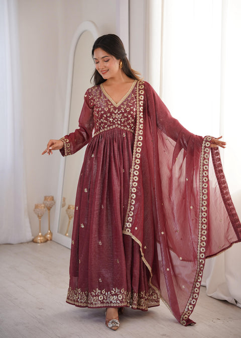 NEW EMBROIDERYED GOWN PANT & DUPATTA