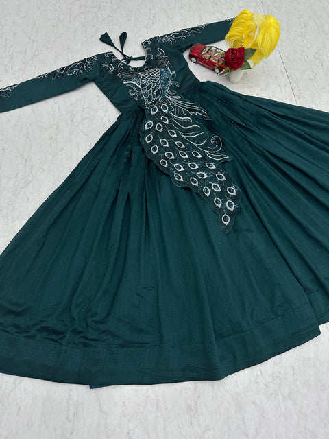 New Heavy Embrodery Sequence Work  Embroidered Gown