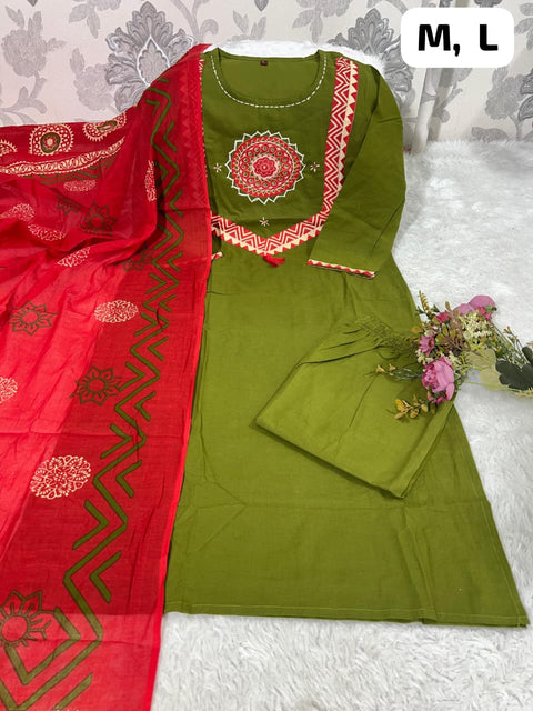 New beautiful  Heavy Cotton handwork weaving and prints Suit Set