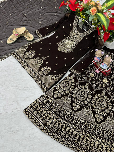 New Designer Party Wear Top Plazzo & Dupatta Set
