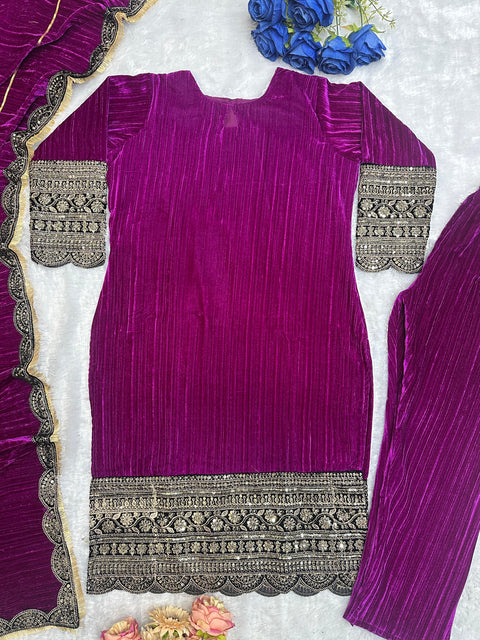 NEW DeSIGNER PARTY WEAR TOP AND  PANT WITH FANCY DUPPATA AND EMBROIDERY WORK