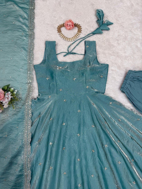 New Premium Micro thread  with sequence Fandy Silk Dress