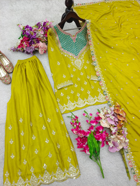 New Designer Party Sharara Suit & Dupatta Set
