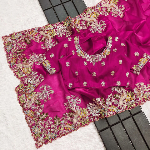NEW ZIMMY CHU DESIGNER HEAVY EMBRODERY WORK SAREE