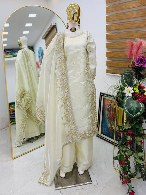 New Designer Party Top Pallazo & Dupatta Set