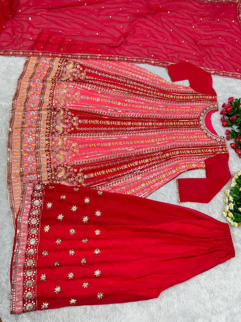 NEW DESIGNER EMBROIDERY SEQUENCES WORK TOP WITH SHARARA