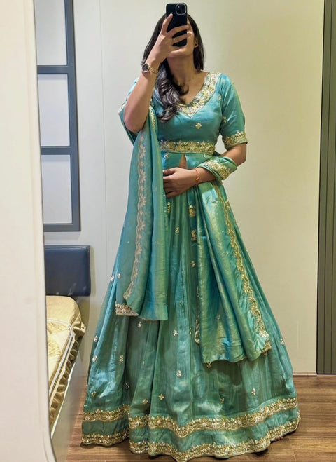 New Launching Wedding wear Chinon silk Lehenga Choli