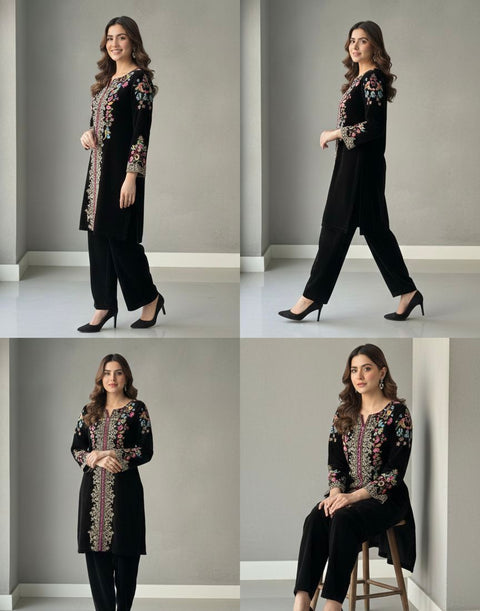 New WINTER SEASON IN VELVET DESIGNER WEAR CO-ORD SET