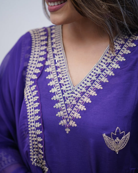 New Premium Chanderi Cotton kurti pant dupatta set