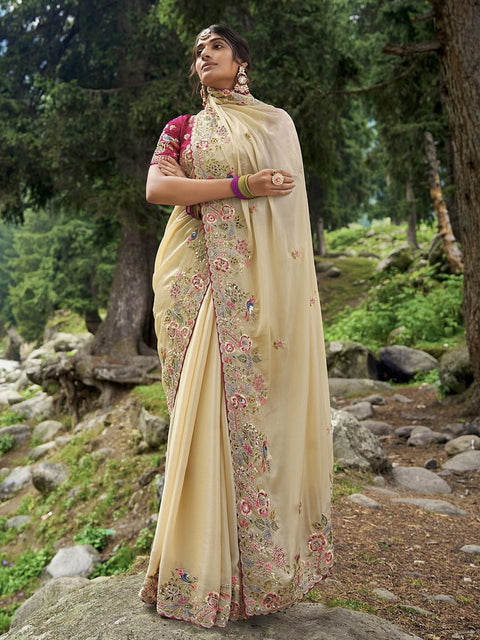 New LaunchingSoft Jimmy Chu Fabric With Multi Thread Embroidery Coding SequenceĐěsigner saree