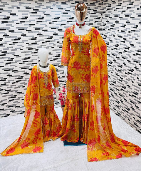 New PREMIUM DESIGNER READYMADE TOP PLAZZO & DUPATTA