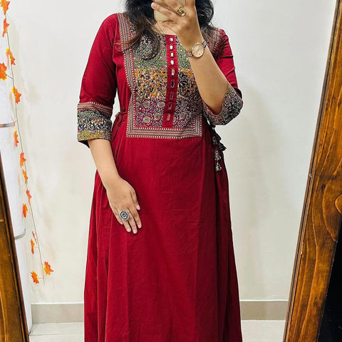 New premium cotton febricDesigner heavy kurti plazzo set