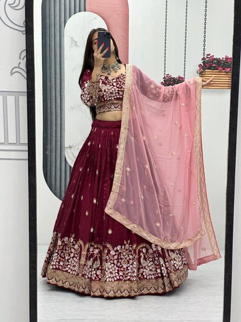 New Heavy Embroidery Thread & Sequence Work  Lehenga Choli